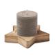 Porta velas de madera con vela de vainilla Lotus Ref.MDCX1481-GRIS 