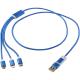 Cable de carga 5 en 1 de aluminio reciclado Versatile Ref.PF124386-AZUL REAL 