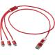 Cable de carga 5 en 1 de aluminio reciclado Versatile Ref.PF124386-ROJO 