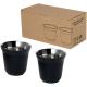 Juego de tazas para espresso de acero inoxidable de 80 ml con certificado RCS duo Duo Ref.PF100804-NEGRO INTENSO 