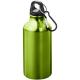 Botella de 400 ml de aluminio con mosquetón Oregon Ref.PF100002-VERDE MANZANA/PERLA 