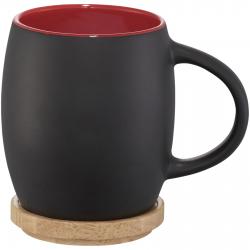 Taza de cerámica de 400 ml con base de madera Hearth