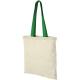 Bolsa tote de algodón 100 g/m² con asas largas contrastadas Nevada Ref.PF120131-NATURAL/VERDE BRILLANTE 