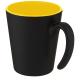 Taza de cerámica con asa de 360 ml Oli Ref.PF100687-AMARILLO/NEGRO INTENSO 