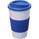 Vaso con aislamiento de 350 ml con agarradera Americano® Ref.PF220002-AZUL MEDIO/BLANCO 