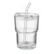 Vaso de cristal con pajita 400m Sip Ref.MDMO2502-TRANSPARENTE 