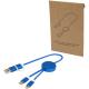 Cable 5 en 1 de aluminio y plástico reciclado de 30 cm para sincronización de datos y carga rápida de 27 w Alasia Ref.PF124424-AZUL REAL 