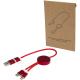 Cable 5 en 1 de aluminio y plástico reciclado de 30 cm para sincronización de datos y carga rápida de 27 w Alasia Ref.PF124424-ROJO 