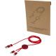 Cable 5 en 1 de aluminio y plástico reciclado de 150 cm para sincronización de datos y carga rápida de 27 w Alasia Ref.PF124425-ROJO 