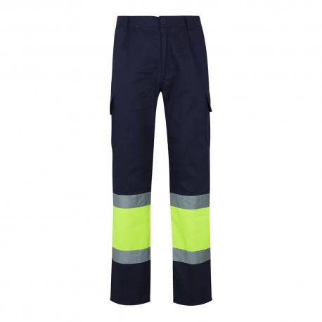 Pantalón de sarga multibolsillos bicolor 210 gm² en algodón 20 % y poliéster 80 % Vl poseidon