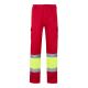 Pantalón de sarga multibolsillos bicolor 210 gm² en algodón 20 % y poliéster 80 % Vl poseidon large Ref.PS36056-ROJO