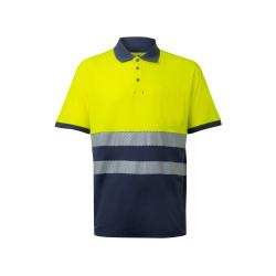 Polo de piqué bicolor 150gm² con manga corta en algodón 55% y poliéster 45% Vl achelous