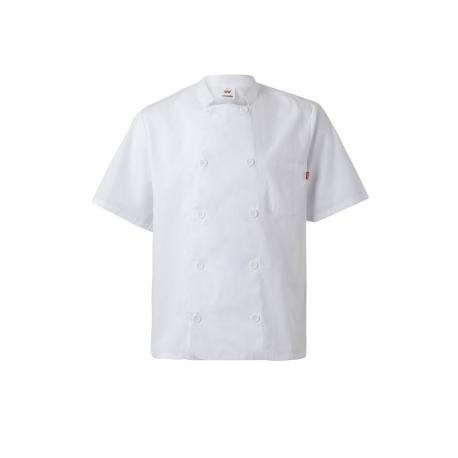 Chaqueta de cocina de manga corta en popelina 110 gm² de algodón 35% y poliéster 65% Vl durga