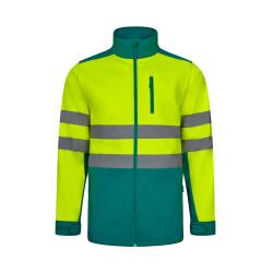 Chaqueta soft shell bicolor 280 gm² con forro polar y membrana de tpu en poliéster 96% y elastano 4% Vl hestia