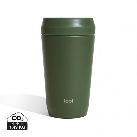 Taza Topl To Go de acero reciclado con tapa patentada 360