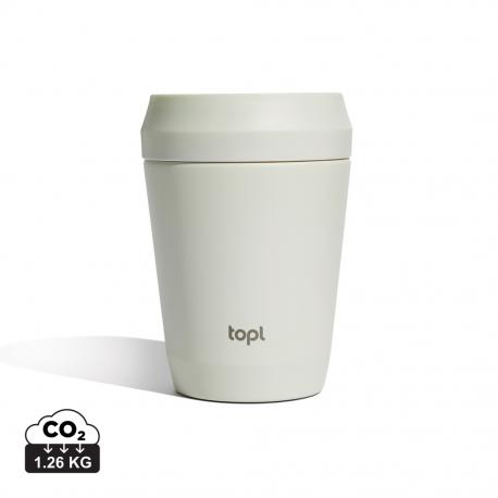 Taza Topl To Go de acero reciclado con tapa patentada 360