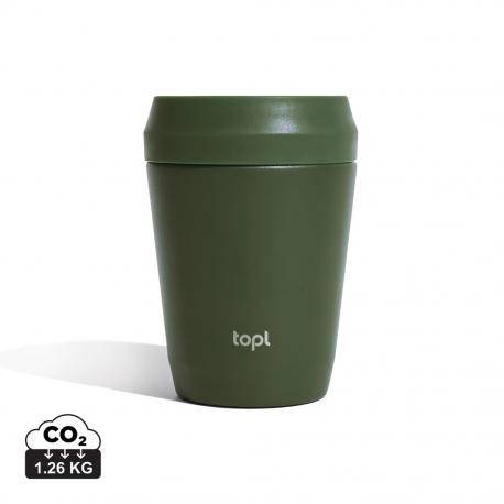 Taza Topl To Go de acero reciclado con tapa patentada 360