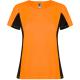 Camiseta técnica de poliéster Shanghai Woman Ref.RCA6648-NARANJA FLUOR/NEGRO